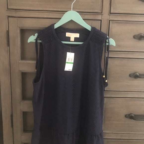 Michael Kors navy blue Sleeveless Blouse L - Picture 2 of 8